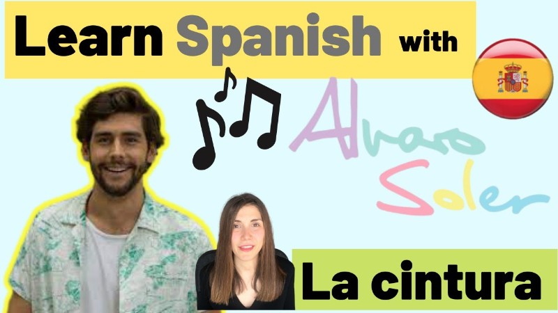 Girl teaching spanish with Alvaro Soler music