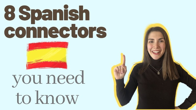 Girl teaching spanish connectors